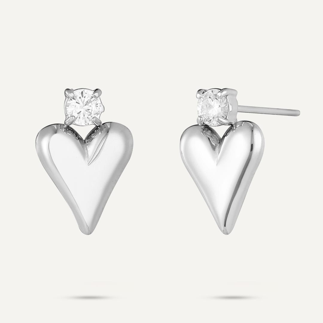 Diamanté Heart Gold Earring