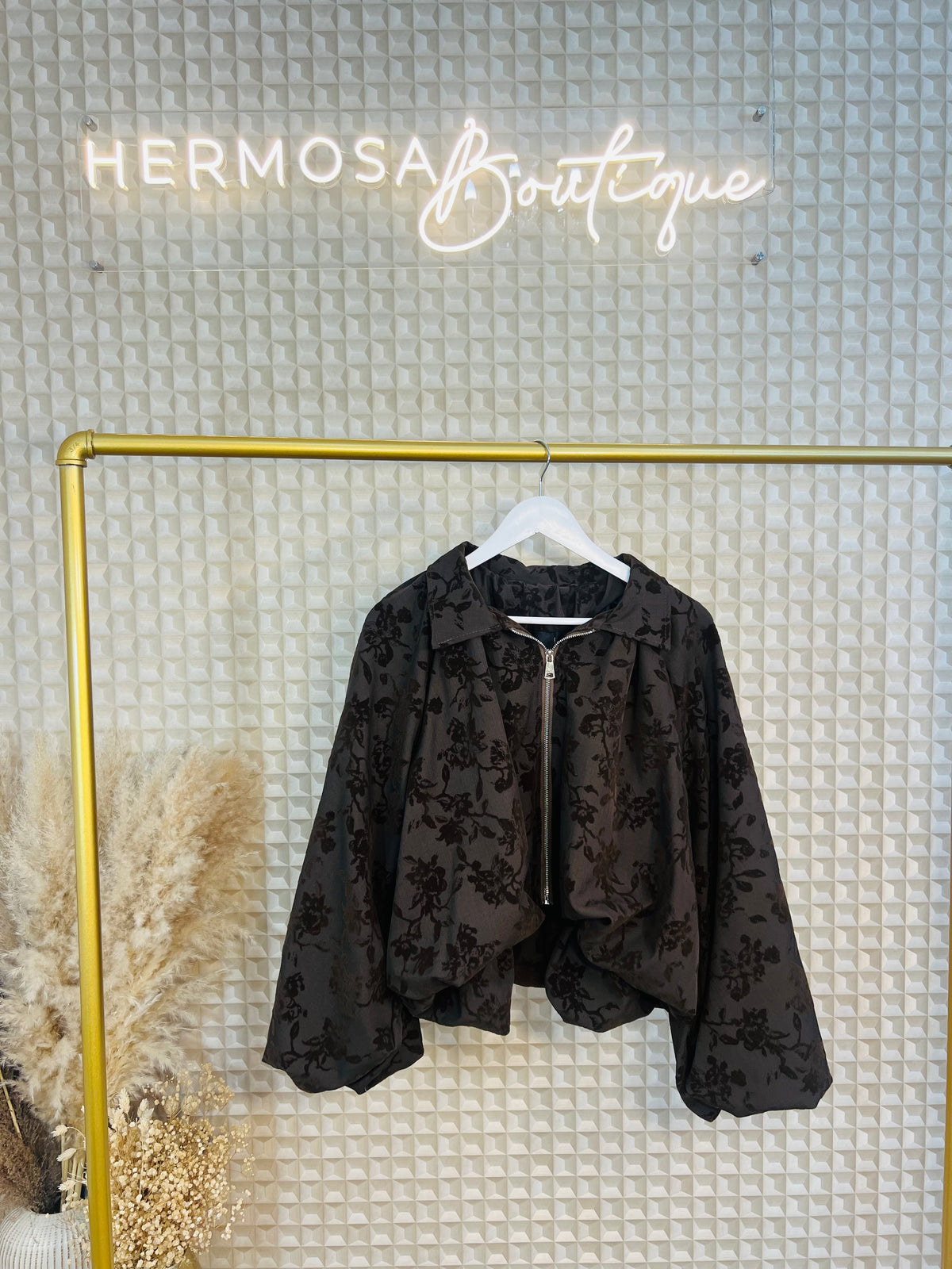 Brown Zeta Embossed Jacket