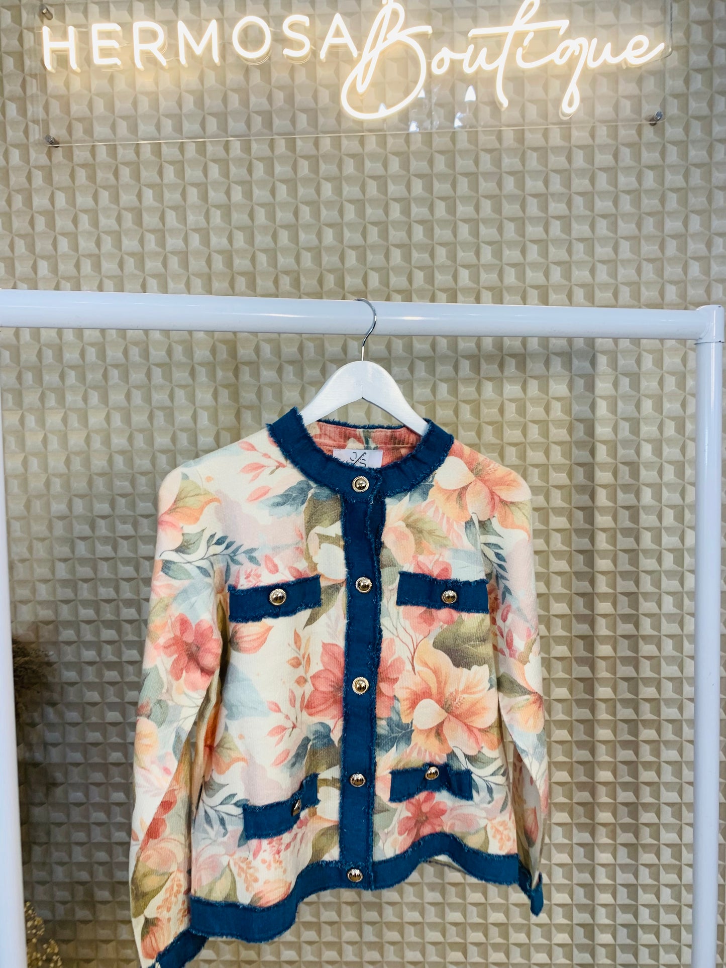 Flora Denim Cardigan