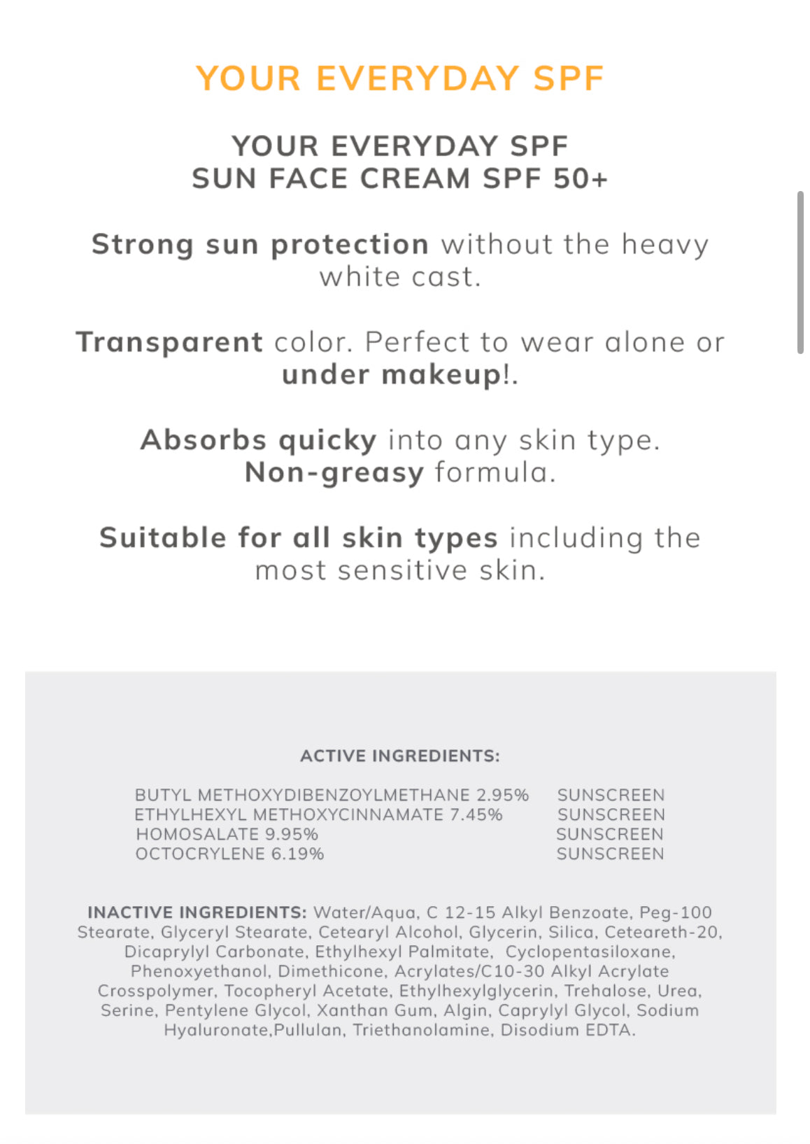 Dr Tuna Sun Face Cream