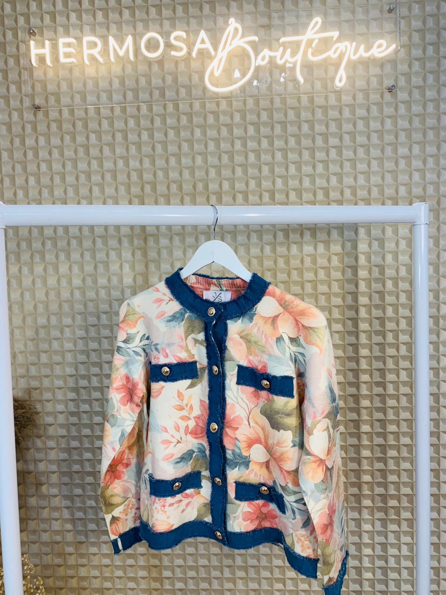 Flora Denim Cardigan