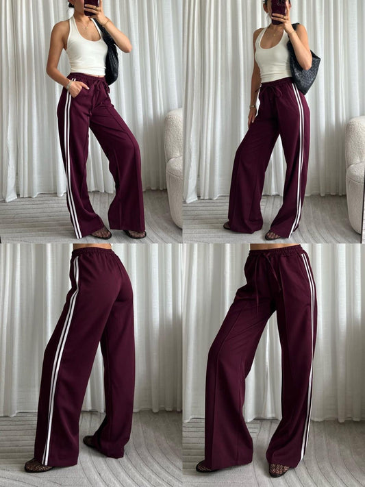 Striped Old Skool Pants Wine
