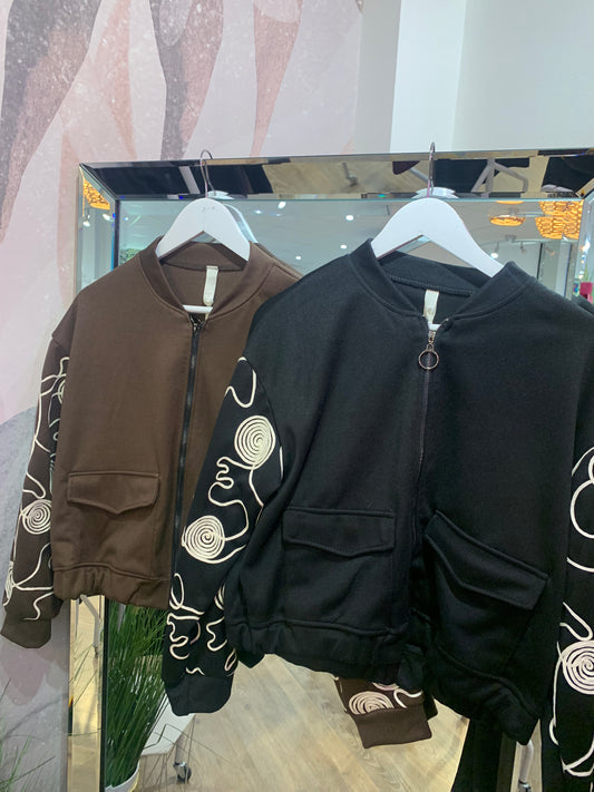 Swirl Sleeve Bomber