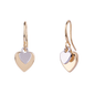 Gold and silver double heart drop earrings
