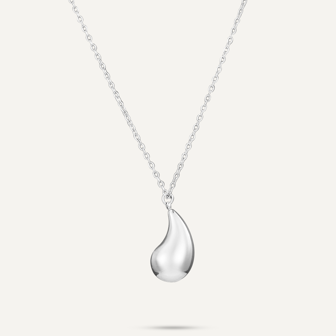 Silver teardrop necklace