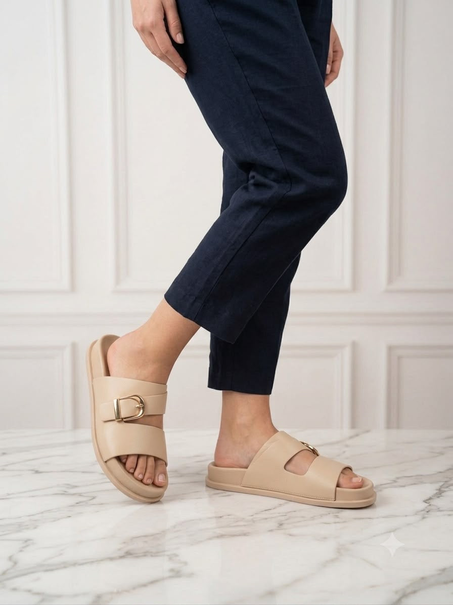 Cream Buckle Slider