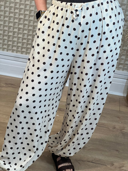 S/M Polka Cuffed Ankle pants