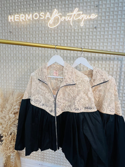 AMELIA LACE BOMBER JACKET