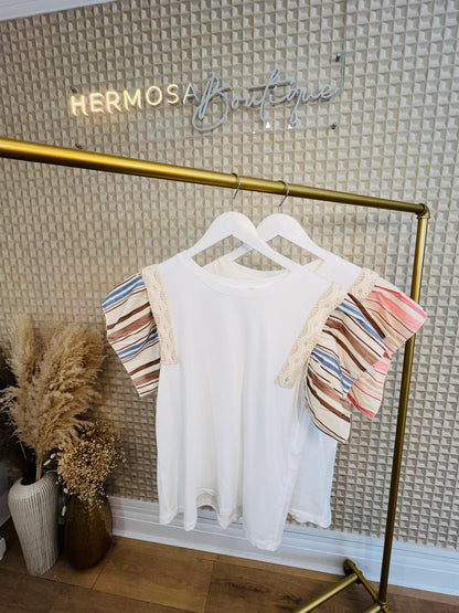 Ciao Stripe Frill Tee