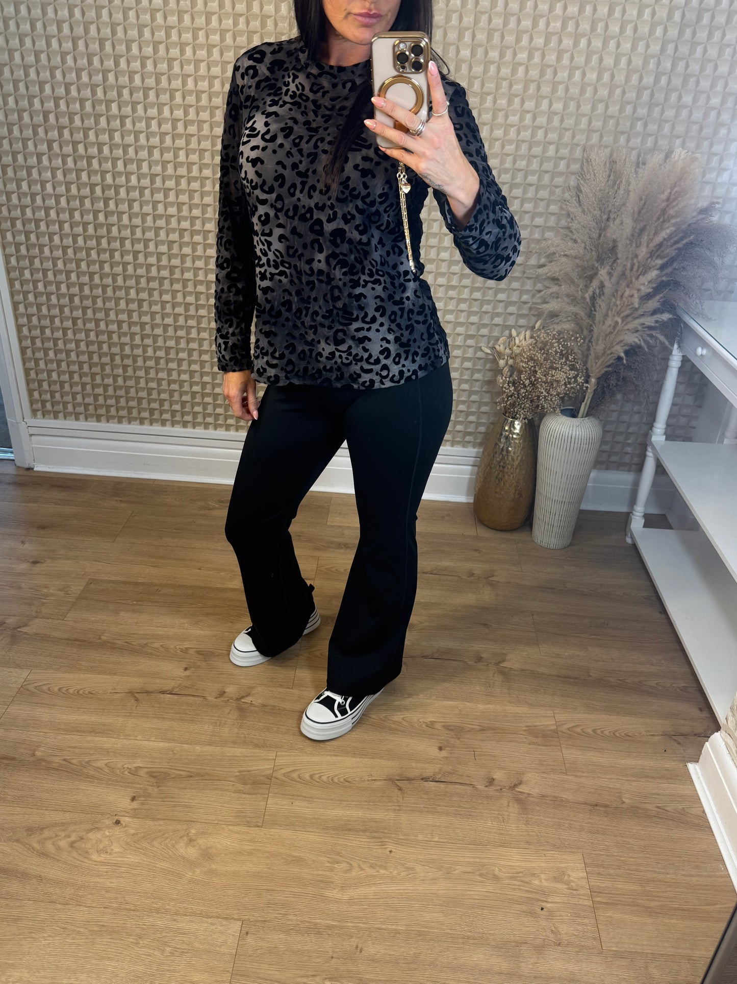 Black Active Wear Flared Leggings