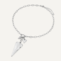 Silver double heart and triangle necklace