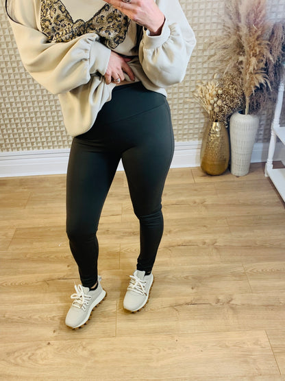 Brown Fleece Leggings