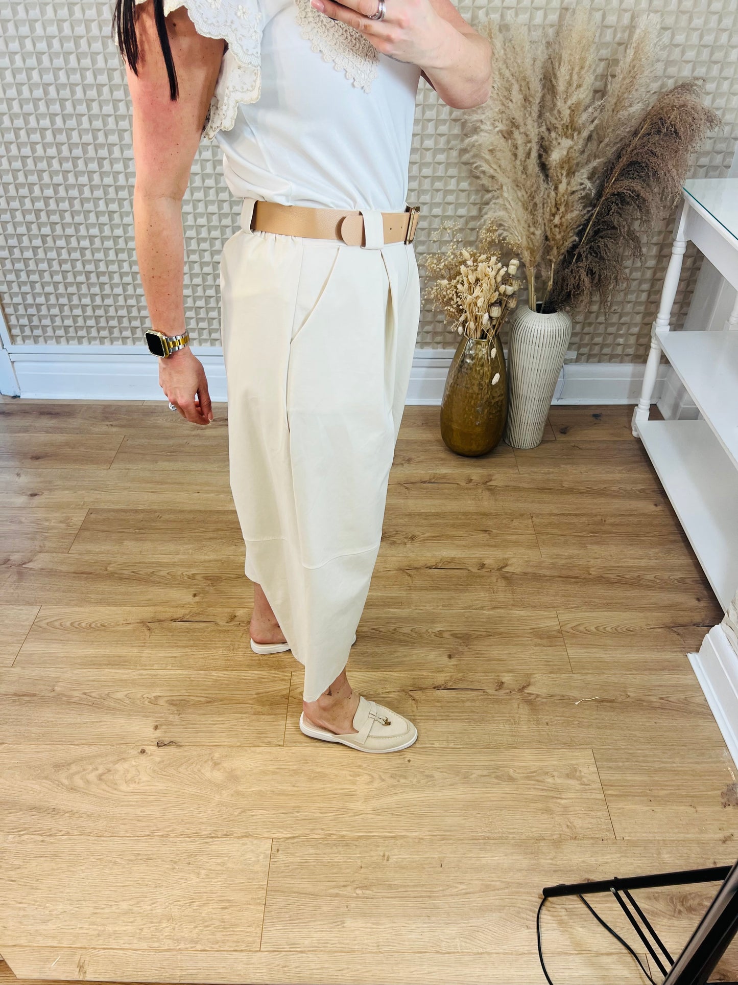 Belted Cullotte Trousers