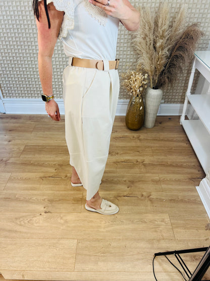 Belted Cullotte Trousers