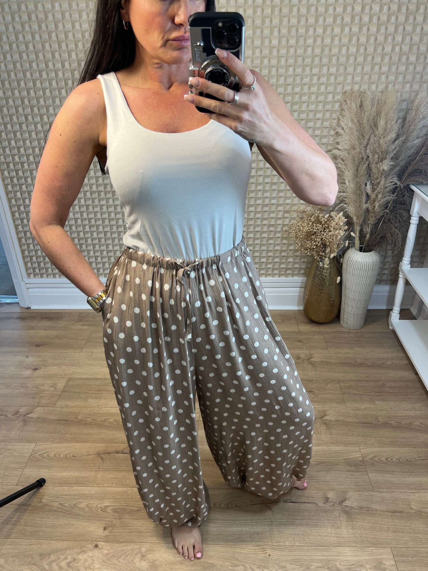 S/M Polka Cuffed Ankle pants