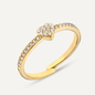 Gold heart ring -diamonds