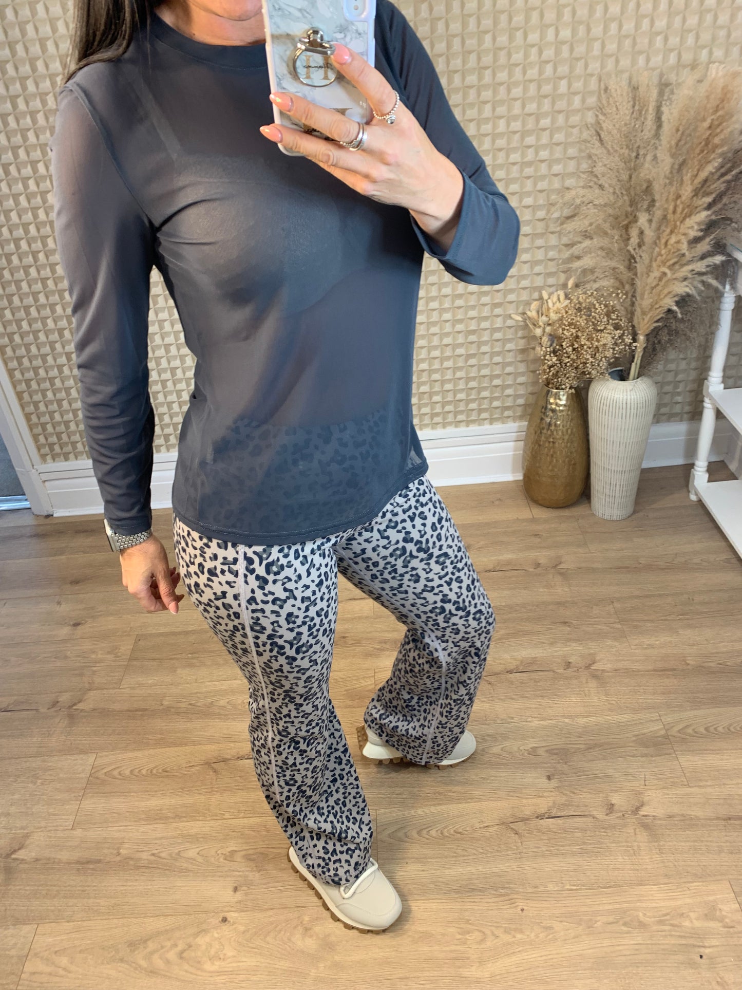 Leopard Active Wear Flared Leggings