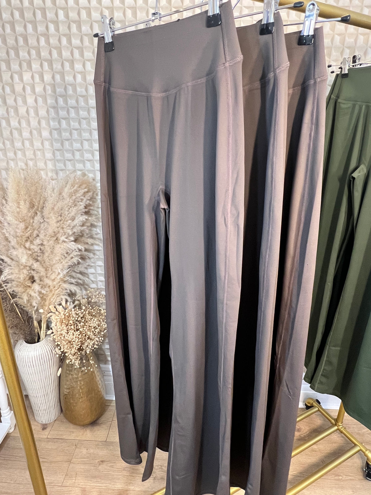 Brown Flared Active Pants
