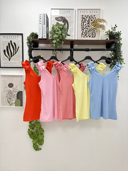 Ruffle Shoulder Vest