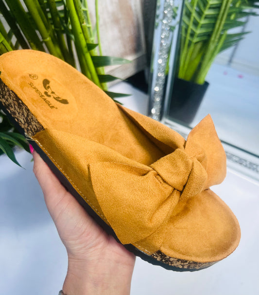 Tie Bow Slider Tan