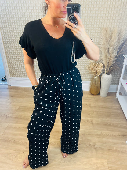 Black Polka Palazzo