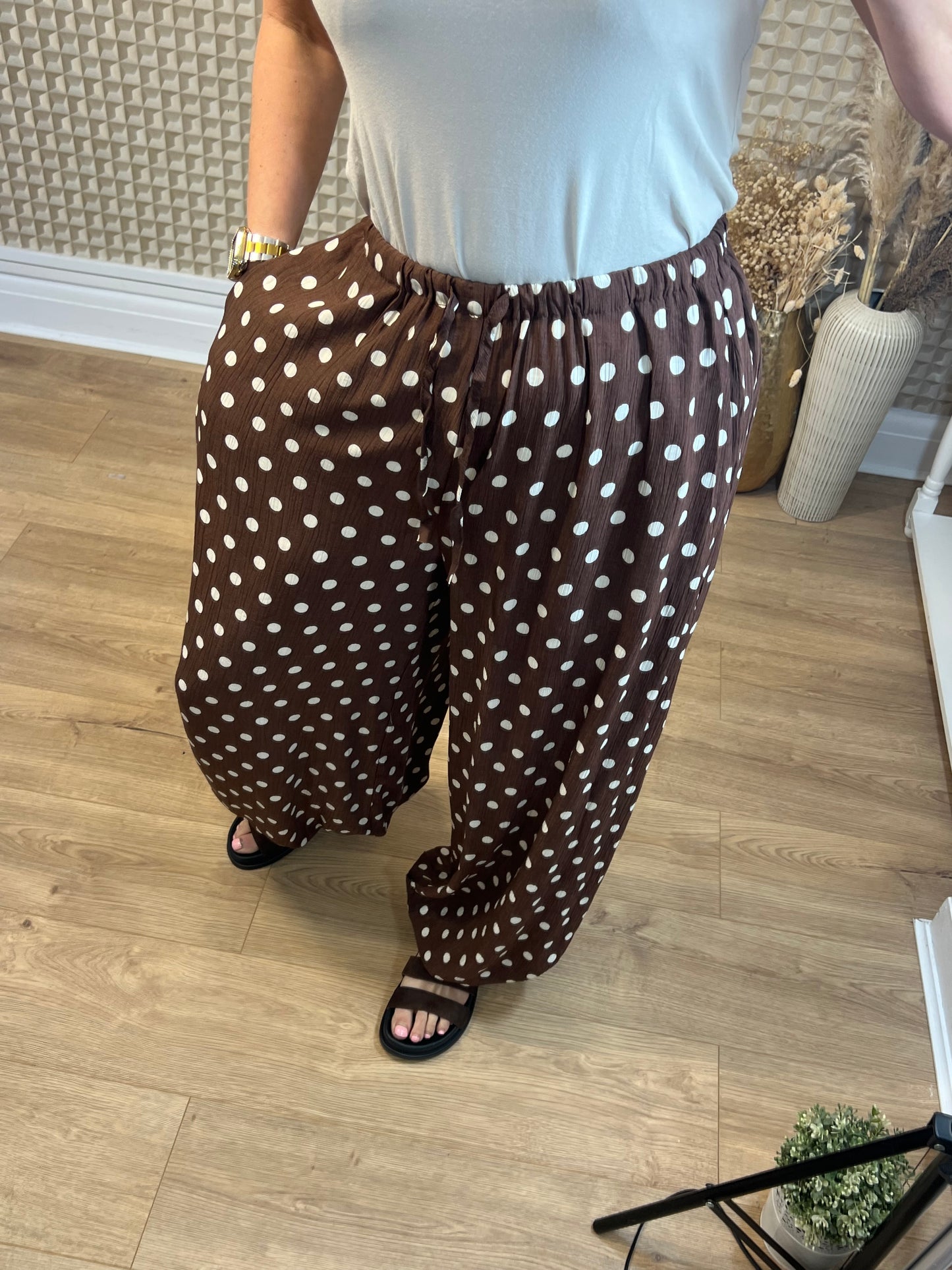S/M Polka Cuffed Ankle pants