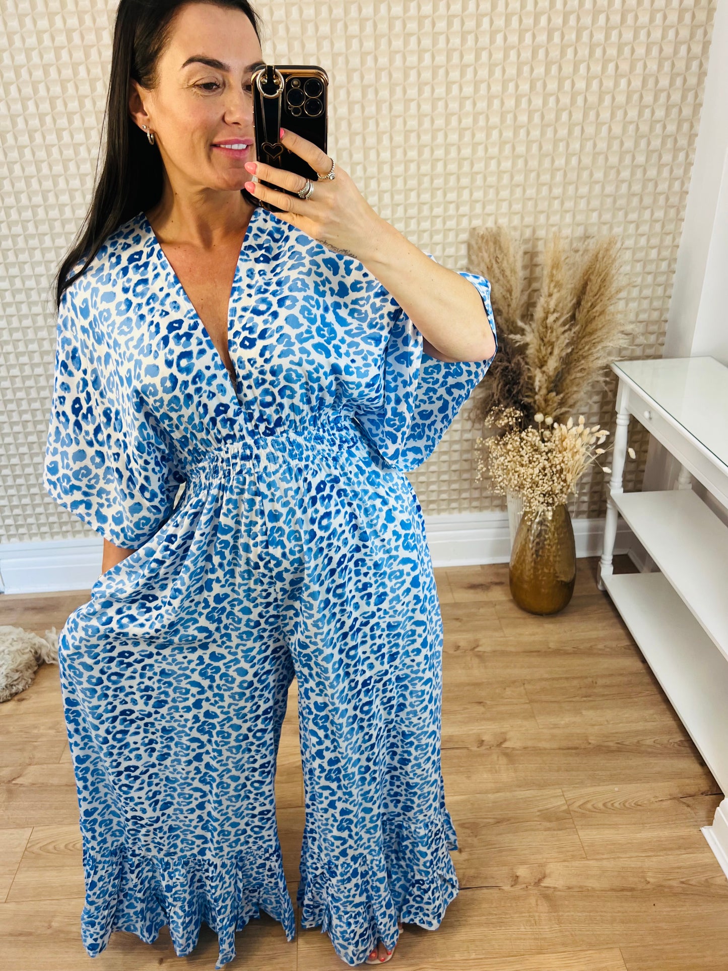 Blue Leopard Jumpsuit