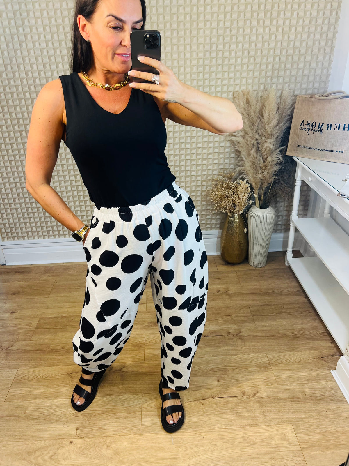 Big Spots Barrel Leg Trouser