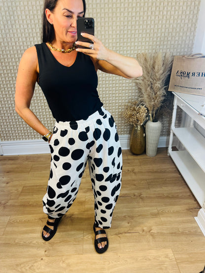 Big Spots Barrel Leg Trouser