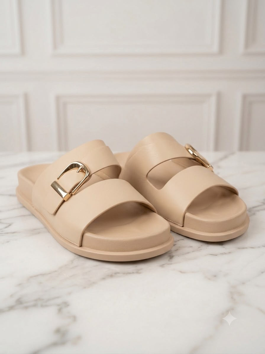 Cream Buckle Slider