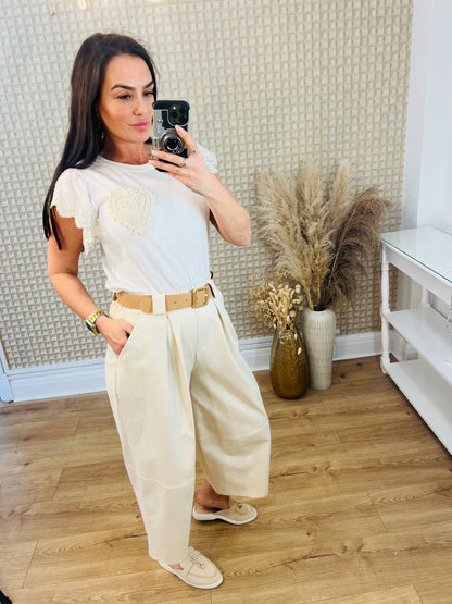 Belted Cullotte Trousers
