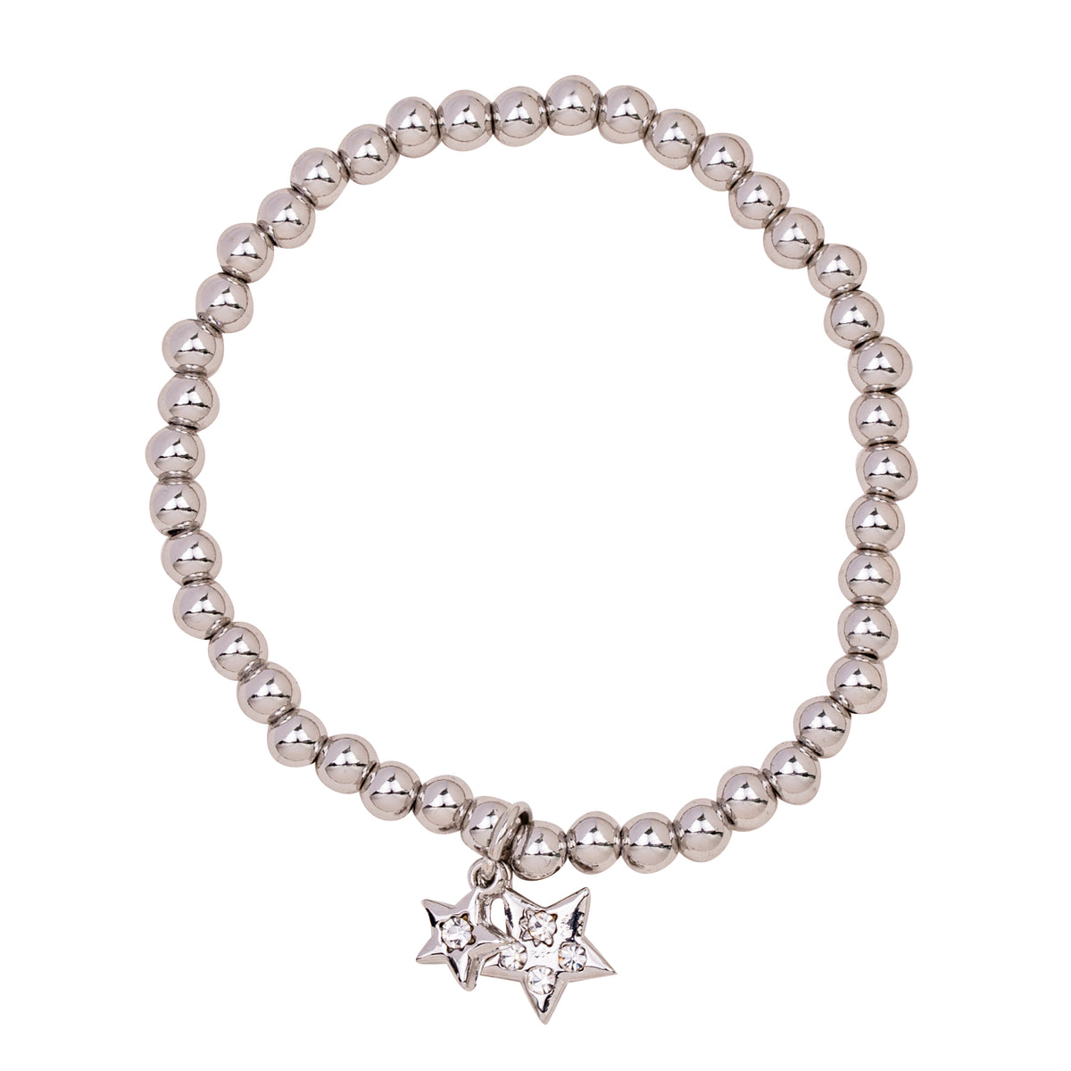 Silver double star bracelet