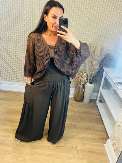 Wide Leg Pocket Turn Up