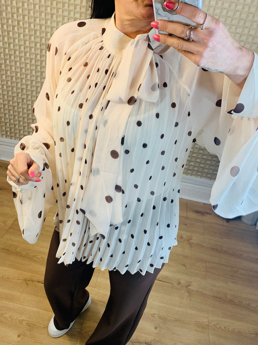 Chocolate Polka Dot Blouse