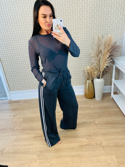 Striped Grey Old Skool Pant