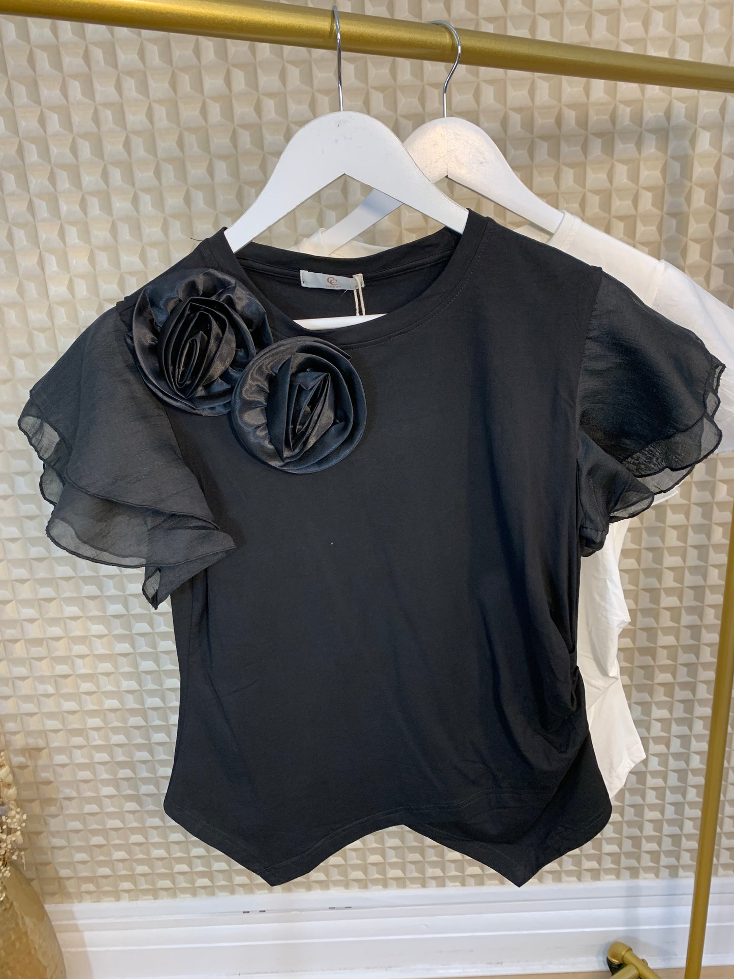 Flower Frill Sleeve Tee