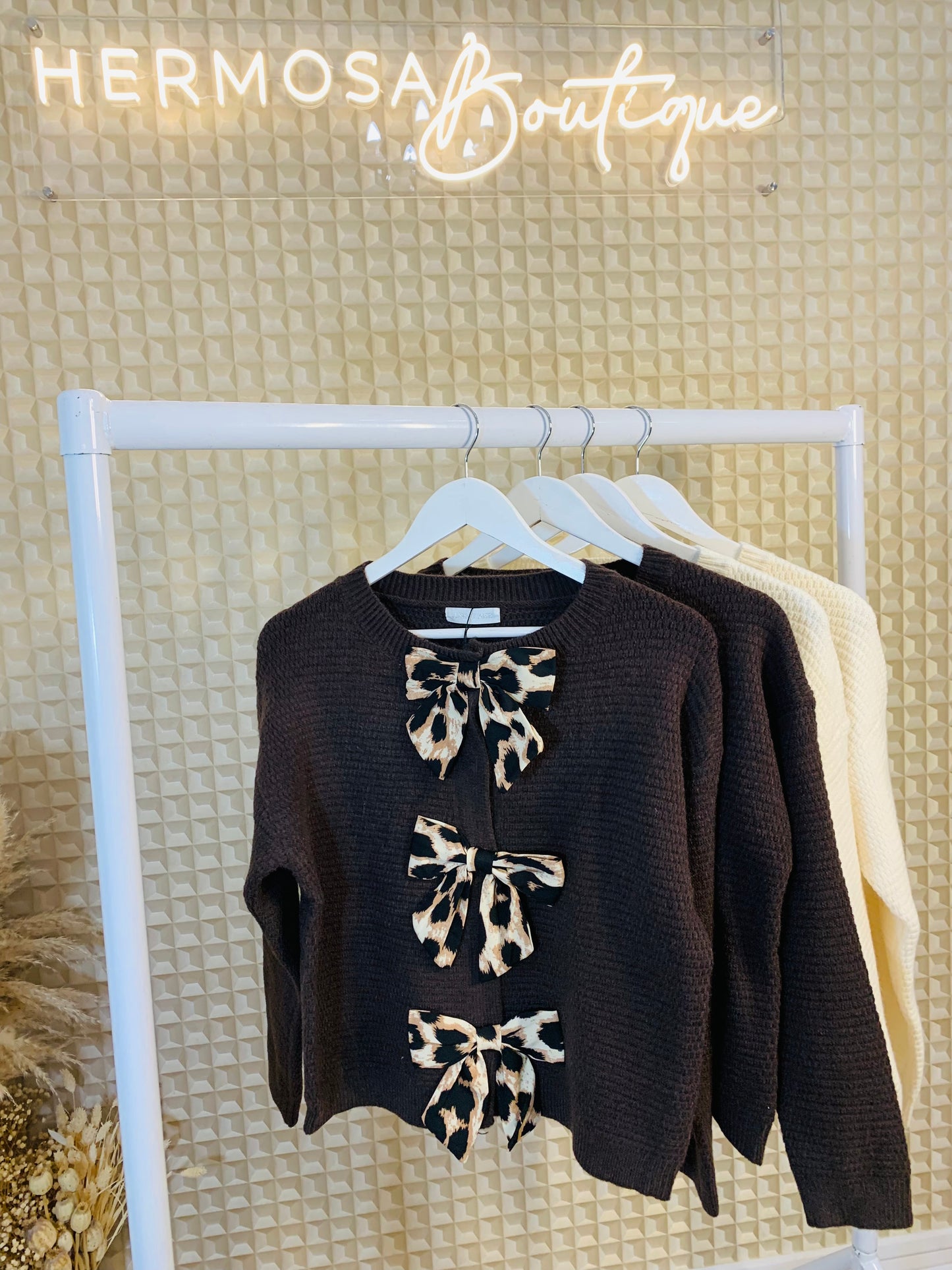 Leopard Bow Cardi