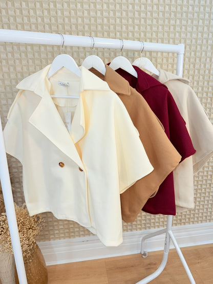 Button Shoulder Box Jacket