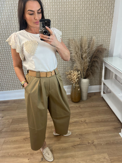 Belted Cullotte Trousers