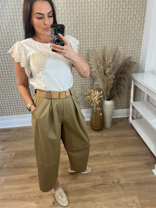 Belted Cullotte Trousers
