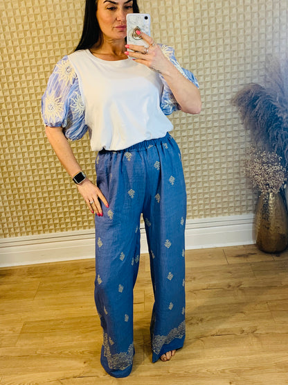Denim Colour Pallazzo