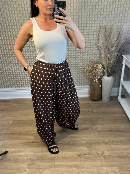 S/M Polka Cuffed Ankle pants