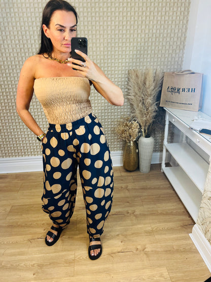 Big Spots Barrel Leg Trouser
