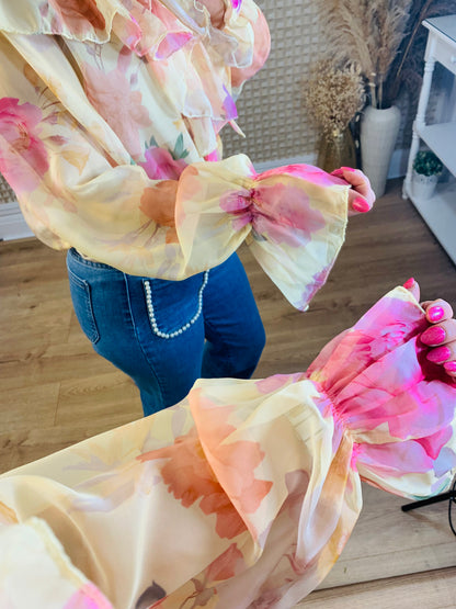 Lumine Pink Floral Blouse