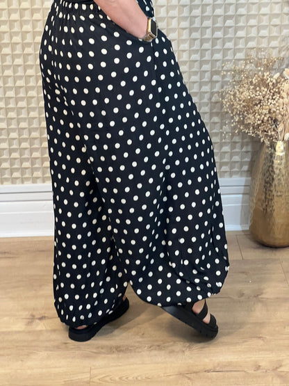 S/M Polka Cuffed Ankle pants