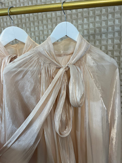 Bow Back Blouse Champagne