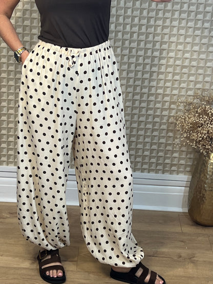 S/M Polka Cuffed Ankle pants