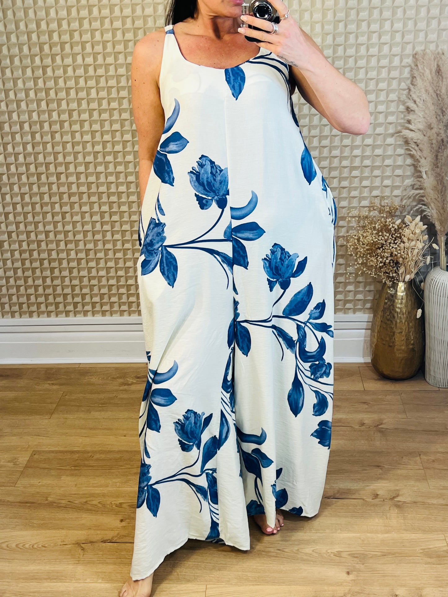 CC Blue Floral Jumpsuit