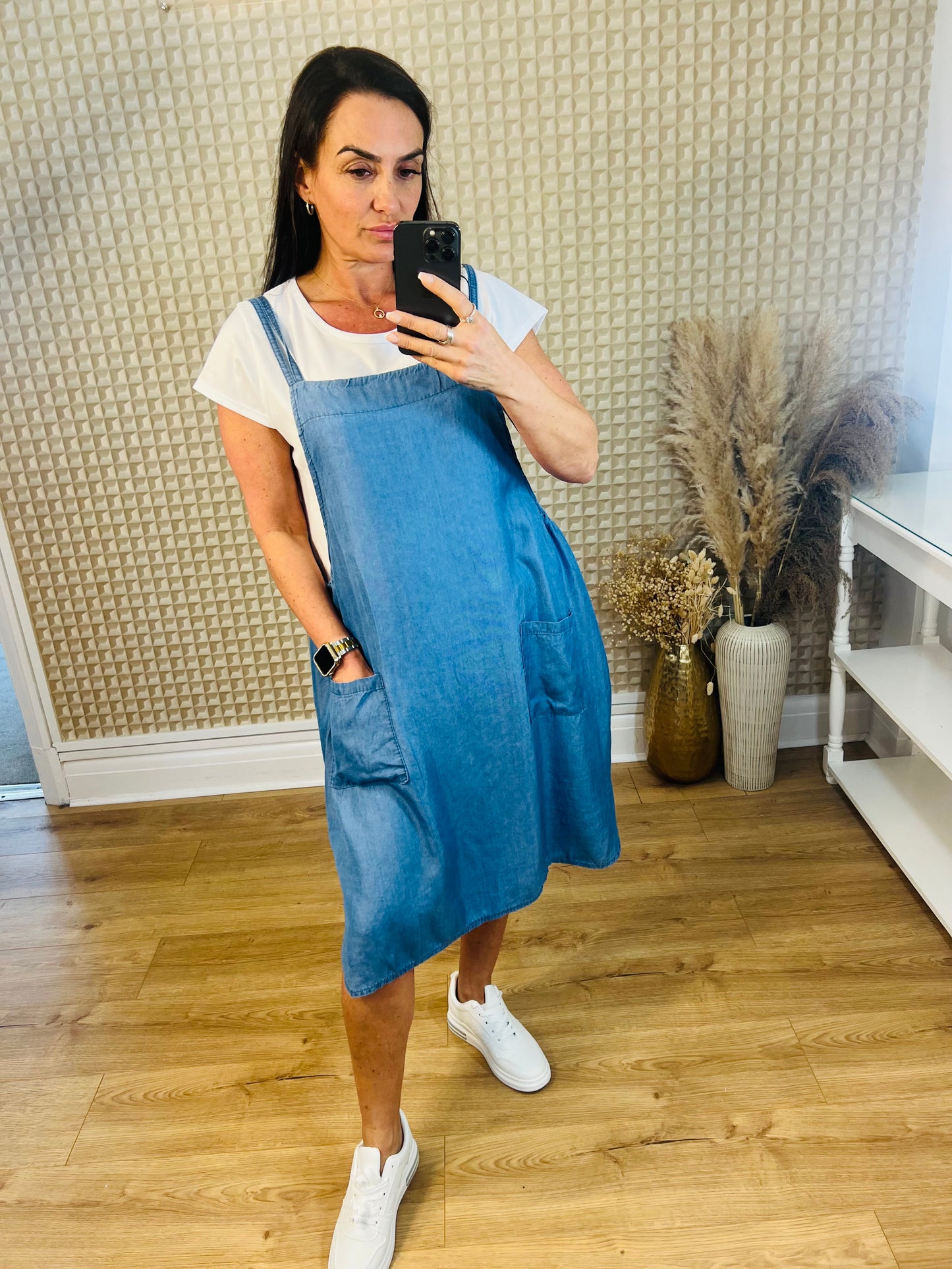 Denim pinafore Dress