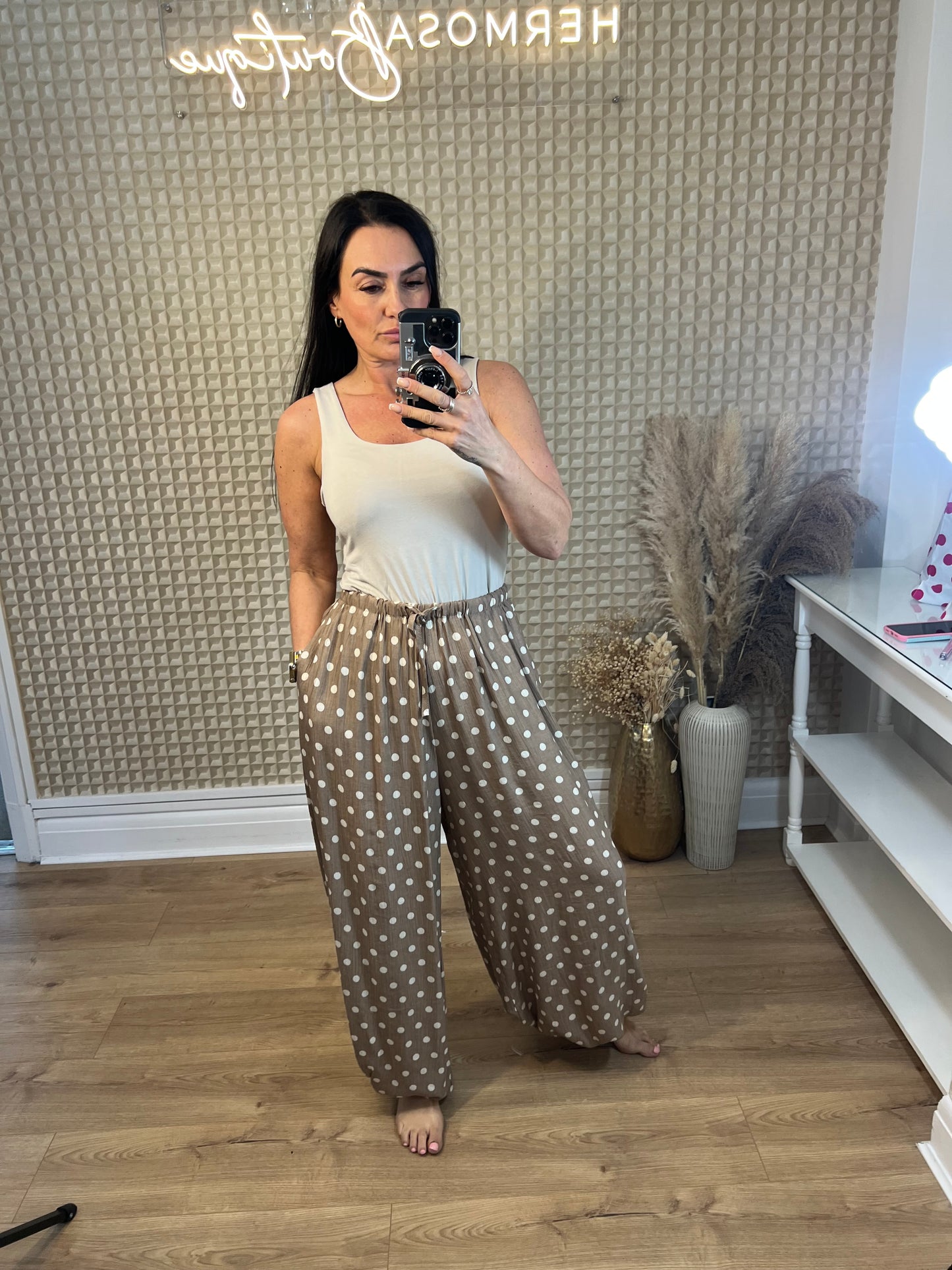 S/M Polka Cuffed Ankle pants
